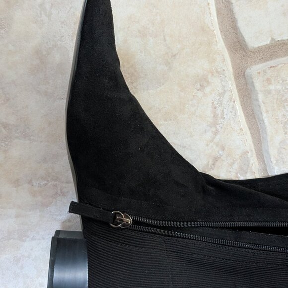 Zara Suede Black Over the Knee Boots - Picture 2 of 7